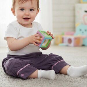 3 Pommes Baby Pants Purple Pockets Mini Check Size 9 Months